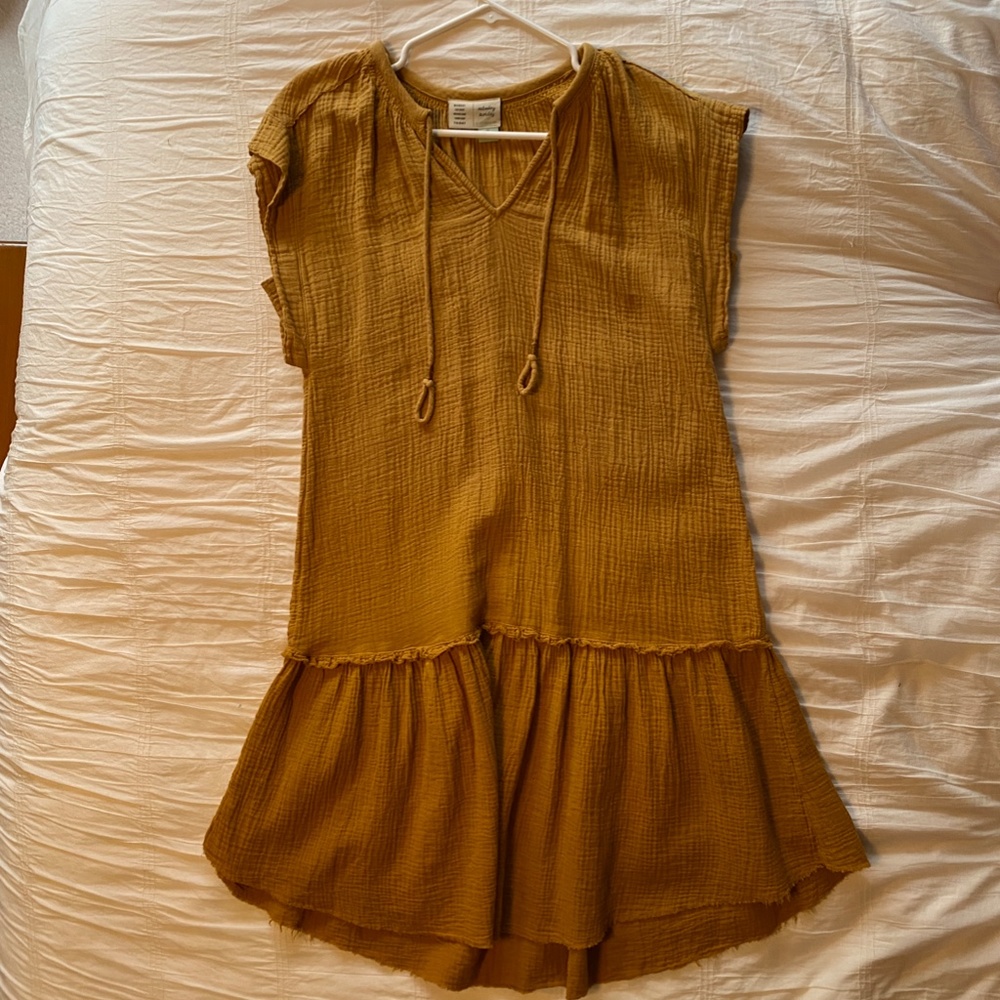 Anthropologie Gold mini dress - Picture 3 of 4